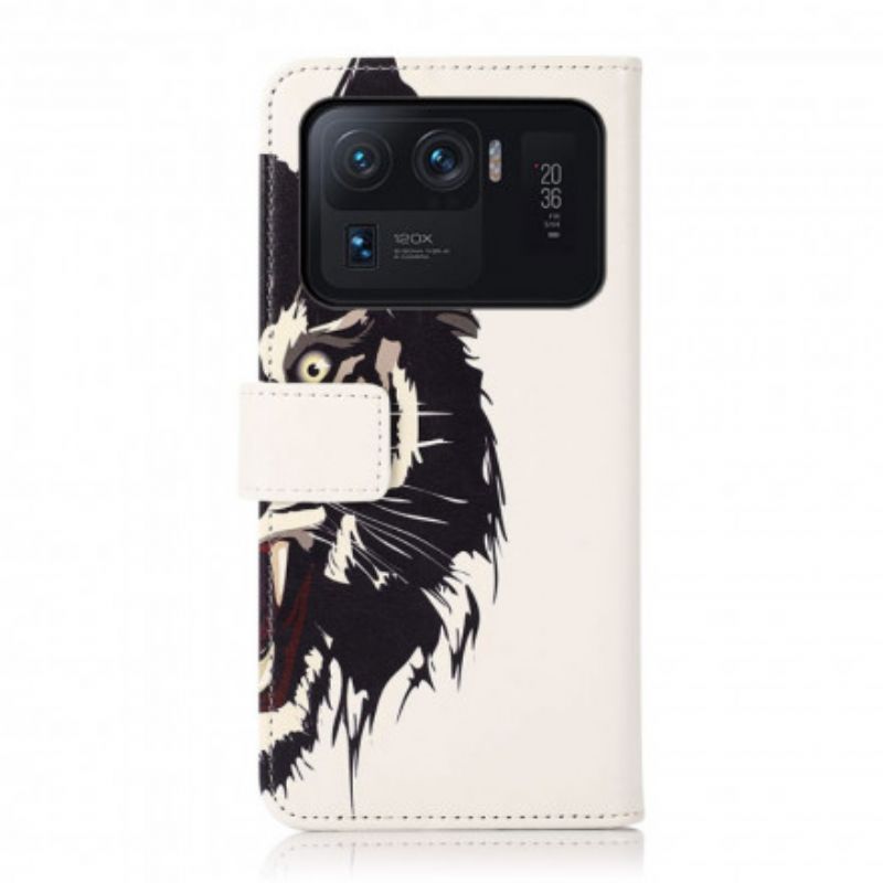 Lærdeksel Folio Deksel Xiaomi Mi 11 Ultra Fierce Tiger