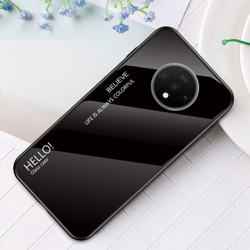 Deksel for OnePlus 7T Hvit Hei Herdet Glass