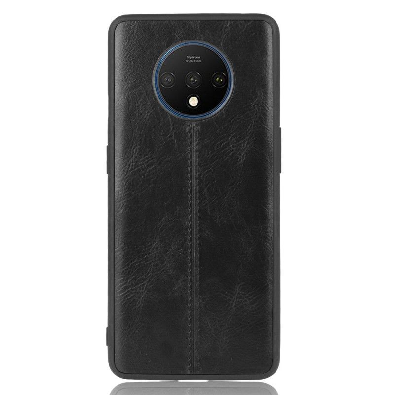 Deksel for OnePlus 7T Svart Søm I Skinnstil