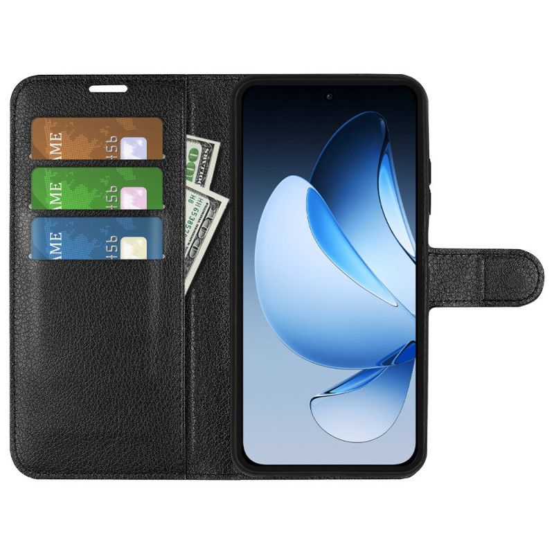 Folio Deksel Oppo Reno 13 5g Klassisk Litchi-imitasjonsskinn Beskyttelse Deksel