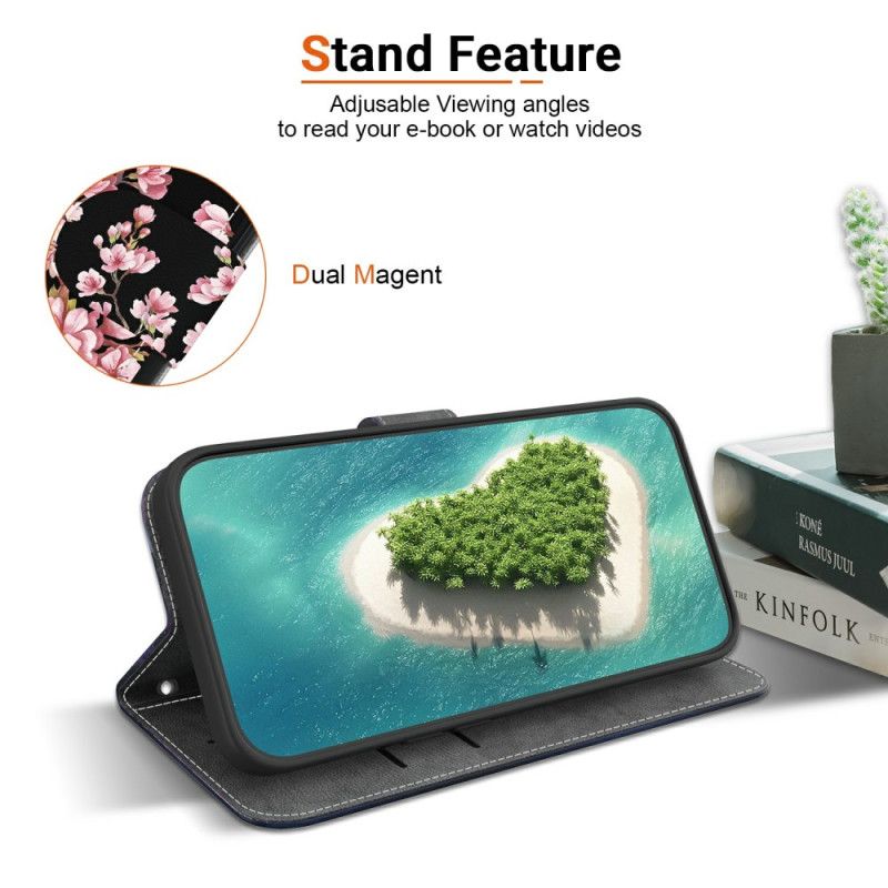 Folio Deksel Oppo Reno 13 5g Plommeblomster