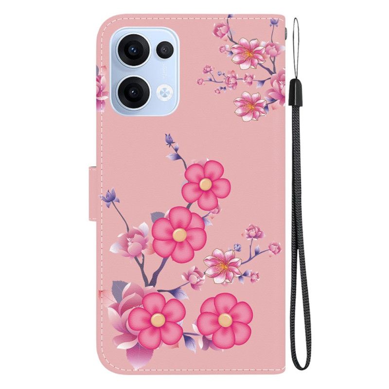 Folio Deksel Til Oppo Reno 13 5g Sakura-mønster