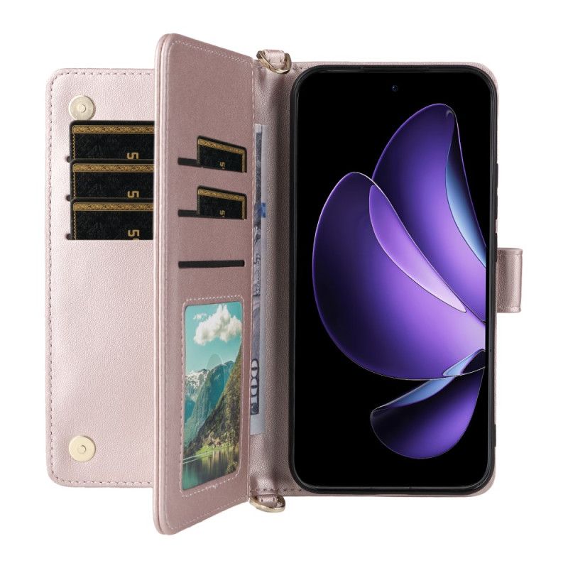 Lærdeksel Folio Deksel Oppo Reno 13 5g Mobildeksel Retrodesign Med Stropp Og Skulderstropp