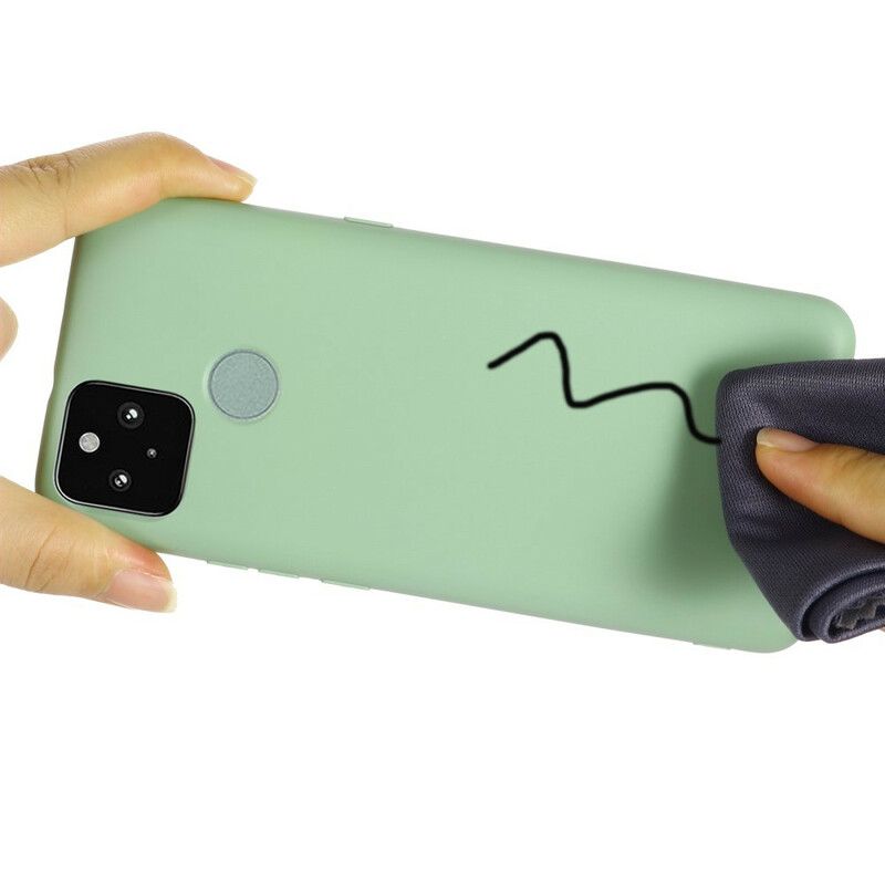 Deksel Google Pixel 5a 5g Flytende Silikon Med Snor