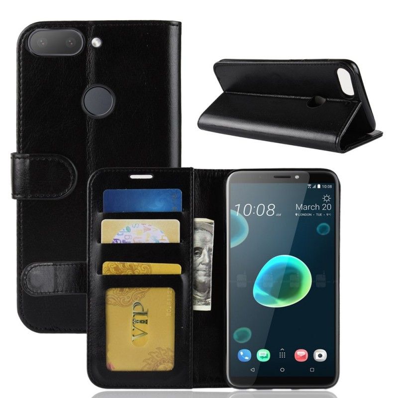 Folio Deksel for HTC Desire 12 Plus Rød Skinneffekt