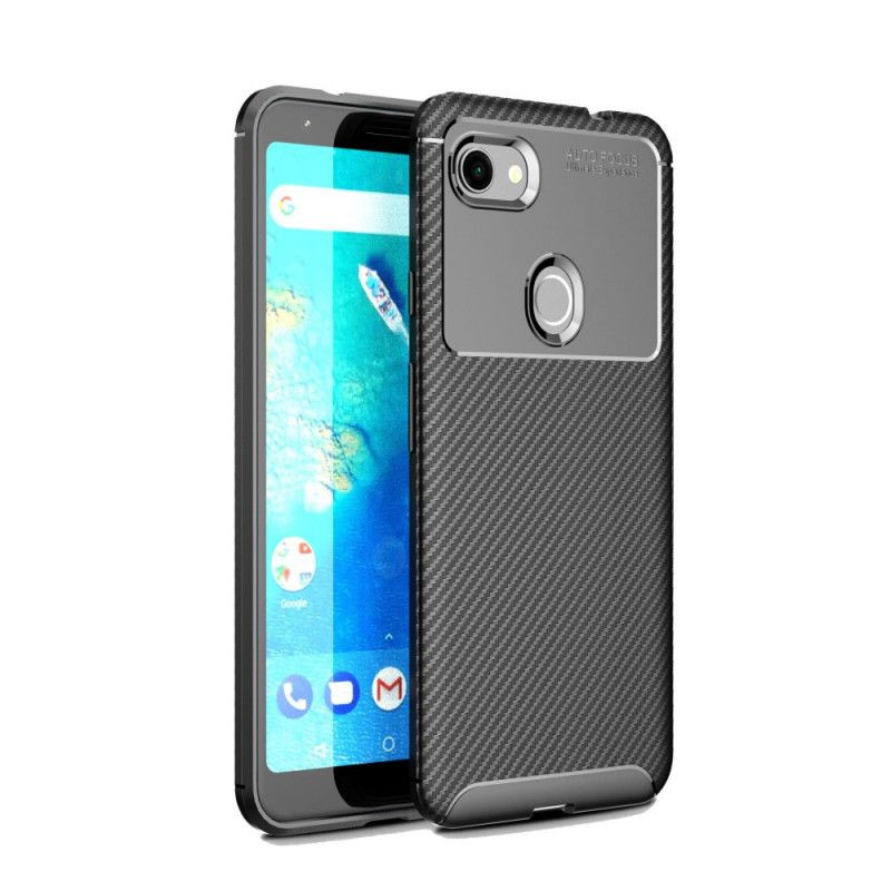 Deksel Google Pixel 3A XL Svart Fleksibel Karbonfibertekstur