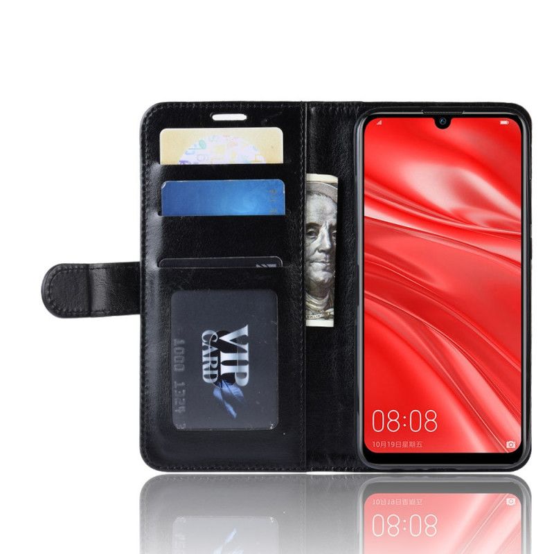 Folio Deksel Huawei P Smart Plus 2019 Svart Klassisk Skinneffekt