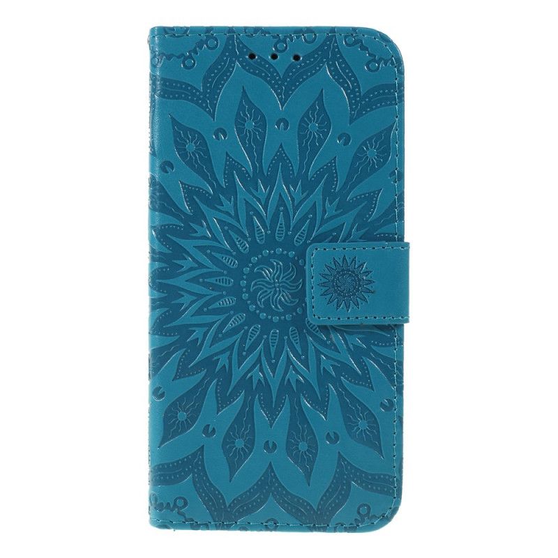 Lærdeksel Folio Deksel Huawei P Smart Plus 2019 Grå Solblomst Med Tanga