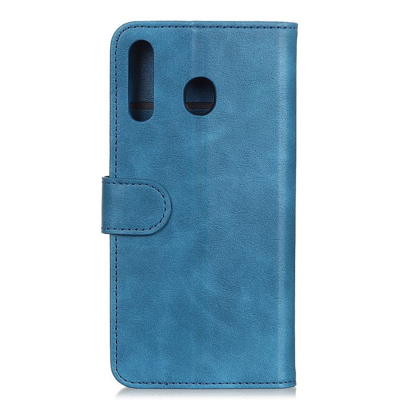 Lærdeksel Folio Deksel Huawei P Smart Plus 2019 Svart Mobildeksel Fin Skinneffekt