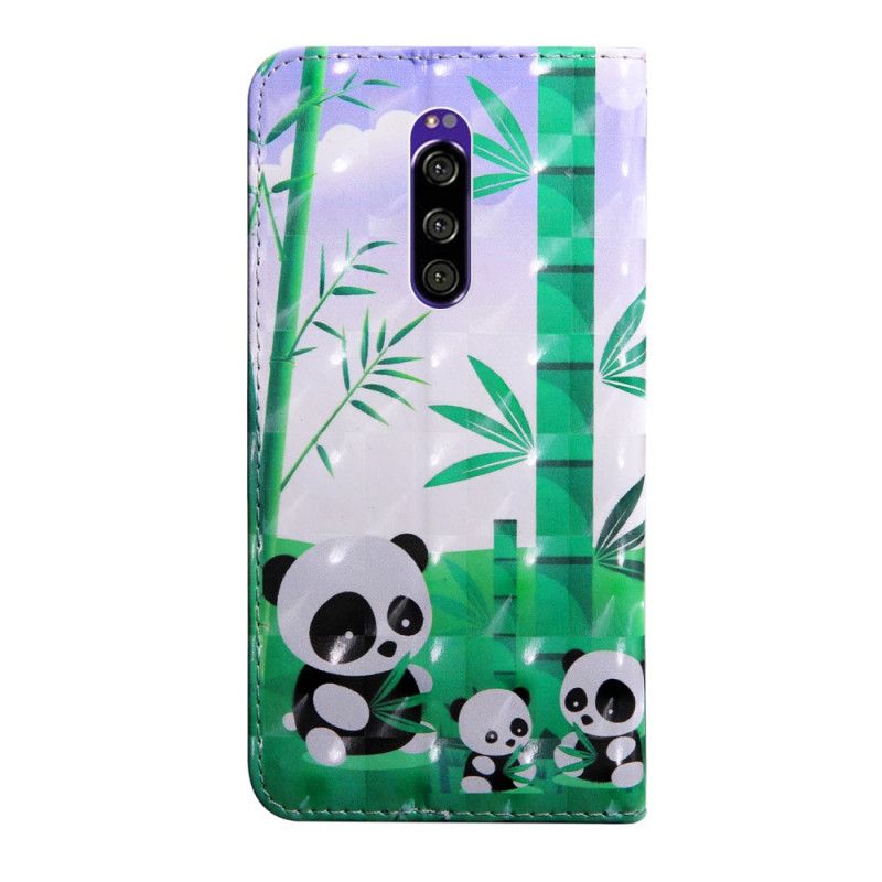Folio Deksel Sony Xperia 1 Familie Av Pandaer Anti-fall