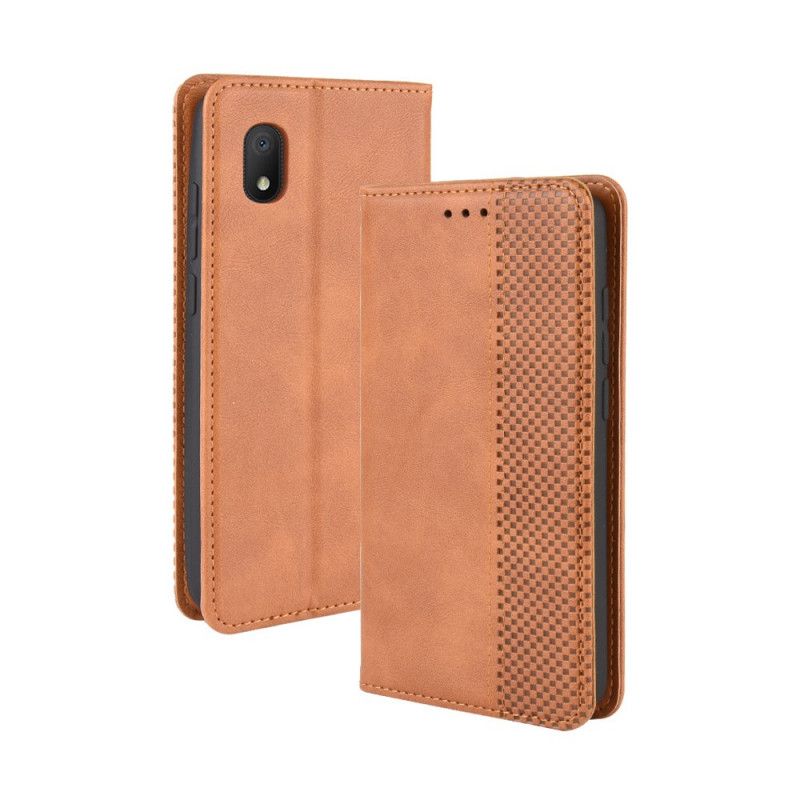 Folio Deksel Alcatel 1B (2020) Svart Stilisert Vintage-Skinneffekt