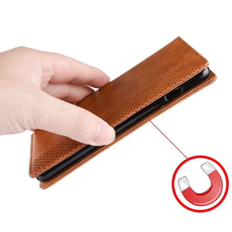 Folio Deksel Alcatel 1B (2020) Svart Stilisert Vintage-Skinneffekt