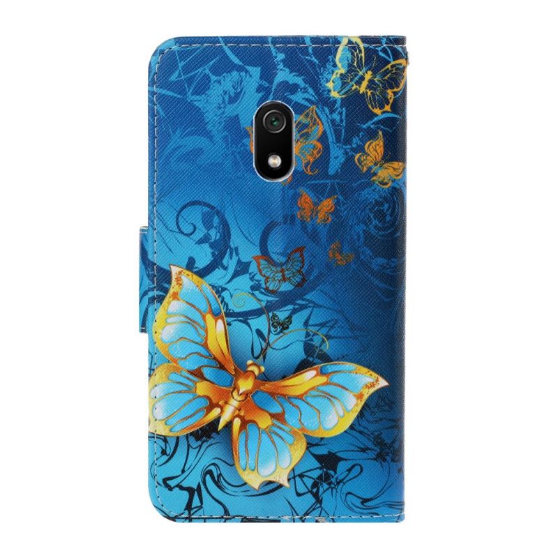 Folio Deksel for Xiaomi Redmi 8A Svart Sommerfuglvariasjoner Med Tanga