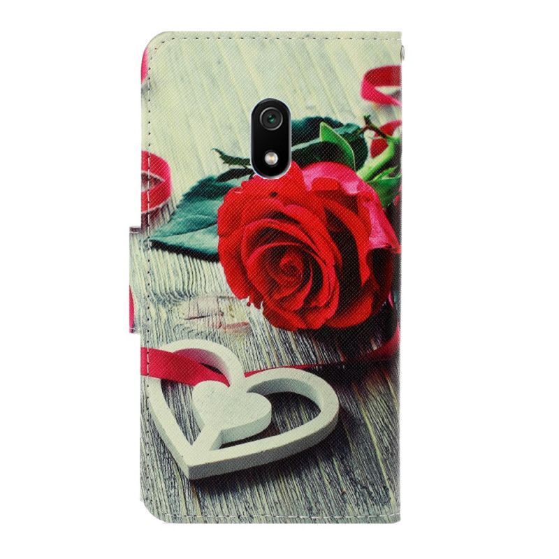 Folio Deksel Xiaomi Redmi 8A Romantisk Rose Med Tanga