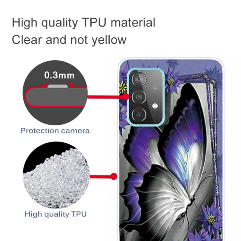 Deksel Samsung Galaxy A72 4G / A72 5G Kongelig Sommerfugl Beskyttelse