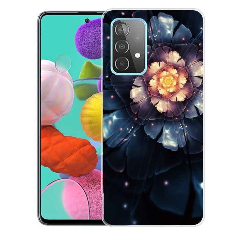 Deksel Samsung Galaxy A72 4G / A72 5G Oransje Mobildeksel Fleksible Blomster
