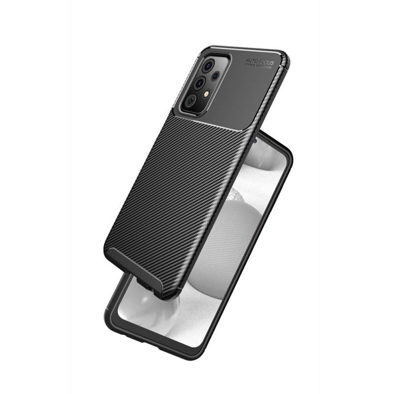 Deksel Samsung Galaxy A72 4G / A72 5G Svart Mobildeksel Fleksibel Karbonfibertekstur
