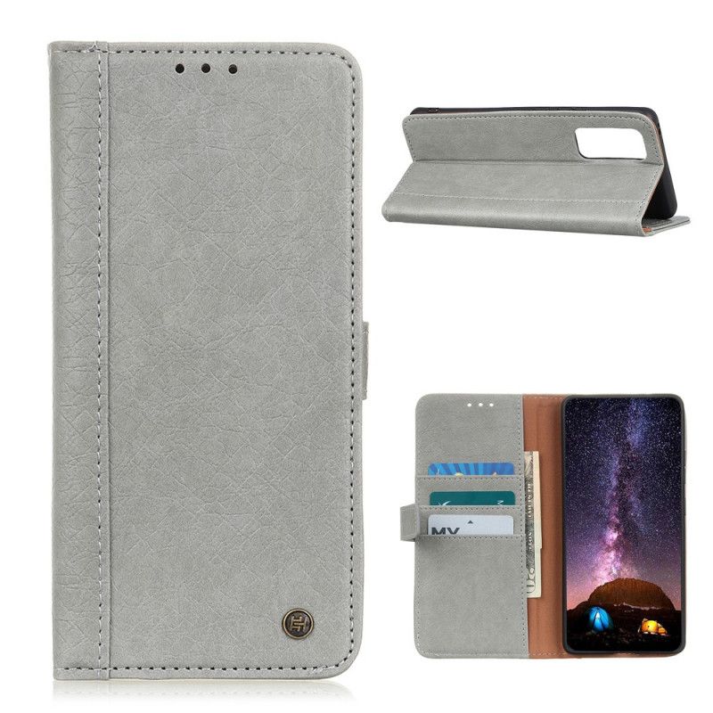 Folio Deksel for Samsung Galaxy A72 4G / A72 5G Svart Delt Skinn Med Nagel