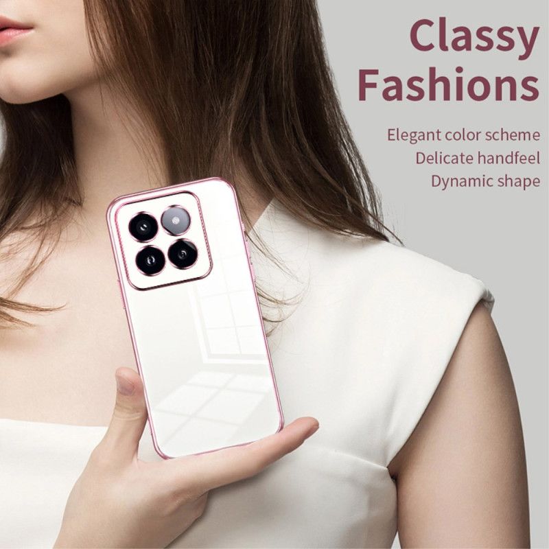 Deksel Xiaomi 14 Pro Kanter I Metallisk Stil Beskyttelse Deksel