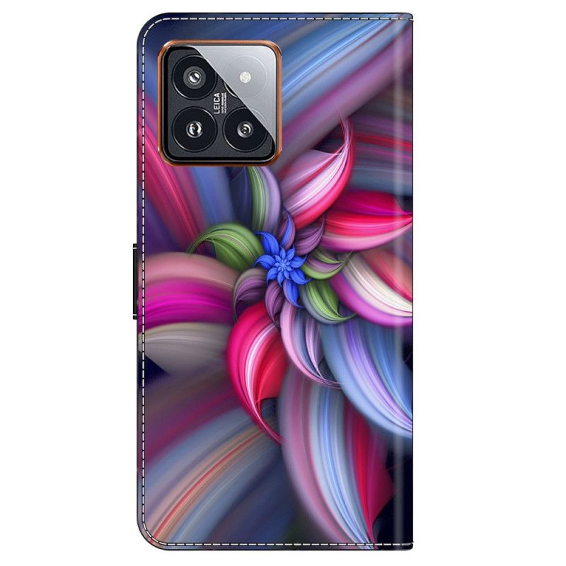 Folio Deksel Til Xiaomi 14 Pro Fargerike Blomster