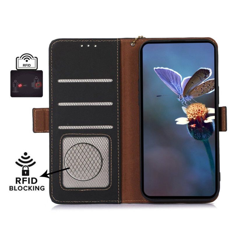 Lærdeksel Folio Deksel Xiaomi 14 Pro Mobildeksel Skinnlommebok Rfid-blokkering