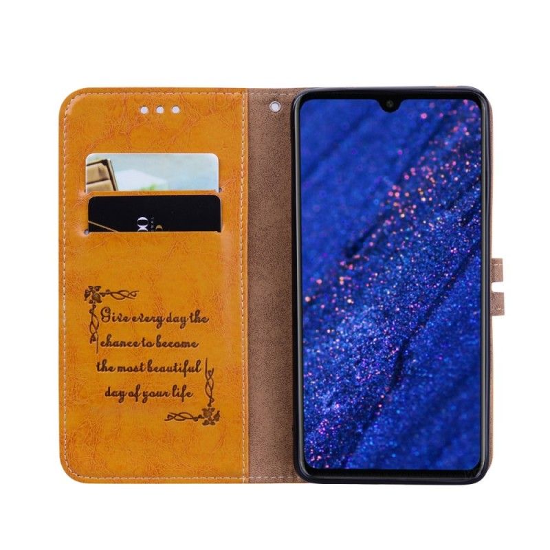 Folio Deksel Huawei Mate 20 Svart Hatprins Vintage Oljevoks Beskyttelse