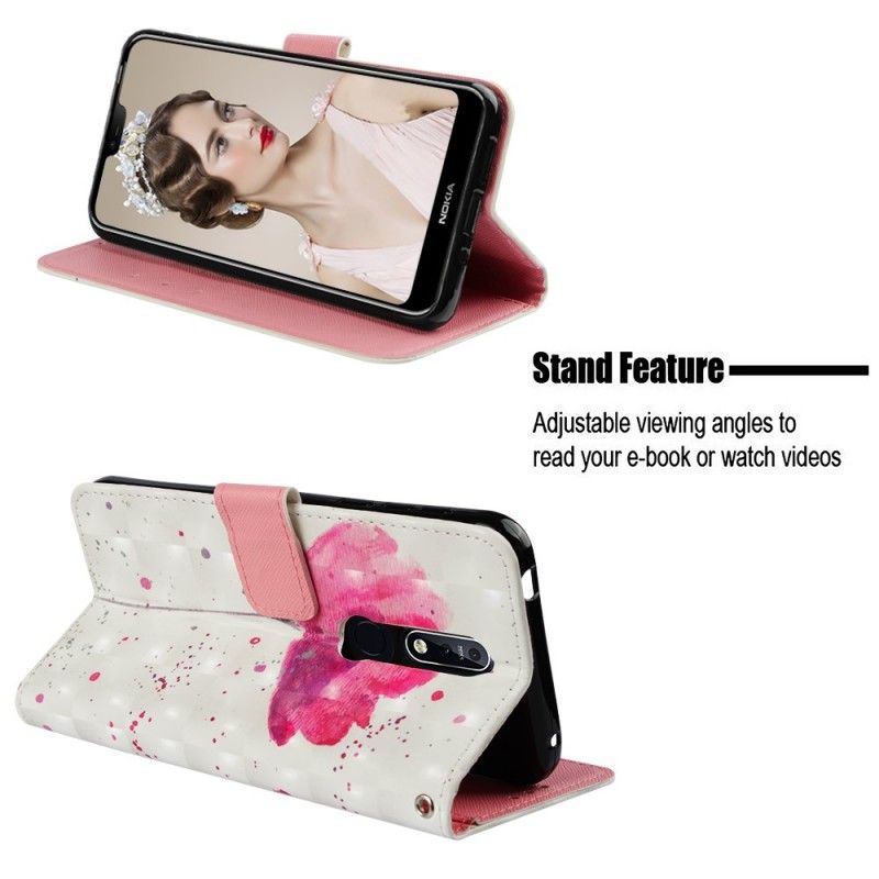 Folio Deksel for Nokia 7.1 Akvarellvalmue
