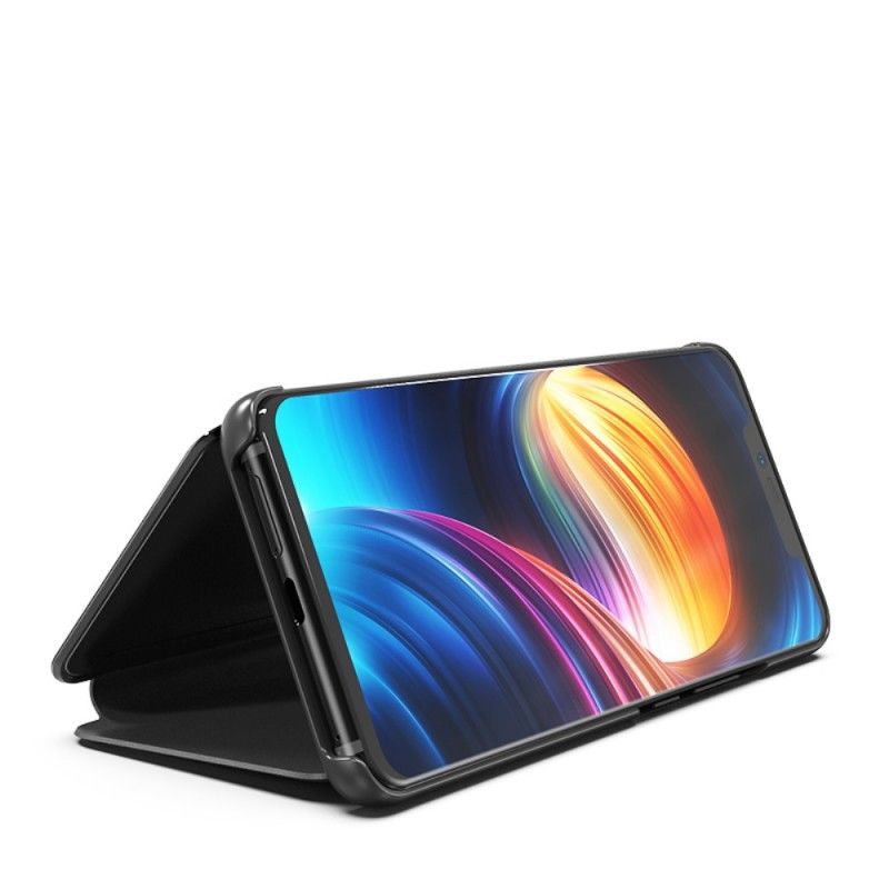 Vis Deksel Huawei Mate 20 Pro Mørkeblå Speil Og Imitert Skinn