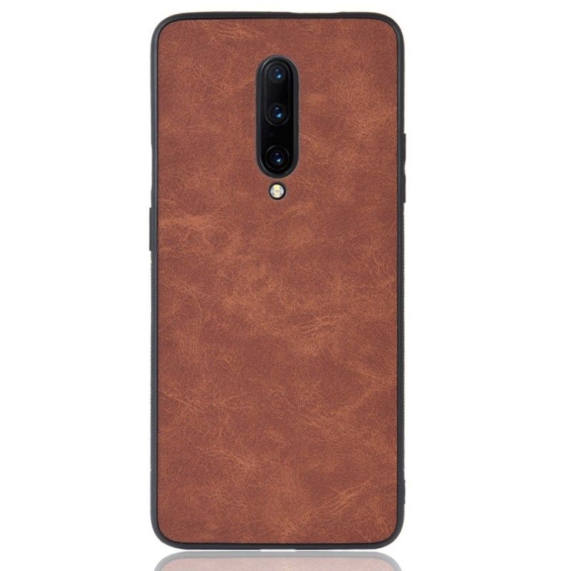 Deksel for OnePlus 7 Pro Svart Vintage Look Skinneffekt
