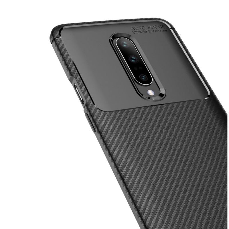 Deksel OnePlus 7 Pro Svart Fleksibel Karbonfibertekstur