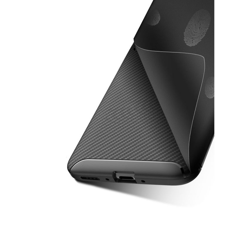 Deksel OnePlus 7 Pro Svart Fleksibel Karbonfibertekstur