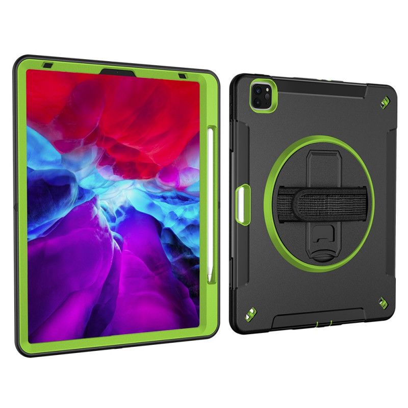 Deksel iPad Pro 12.9" Svart Hybrid Med Skulderrem
