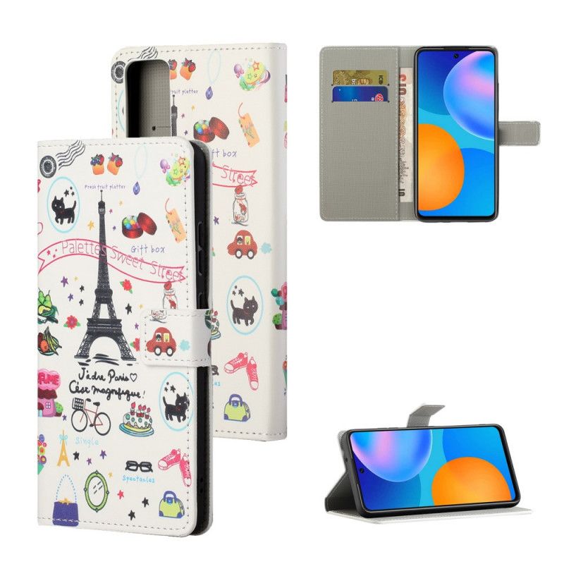 Folio Deksel Honor 10X Lite Jeg Elsker Paris Anti-fall