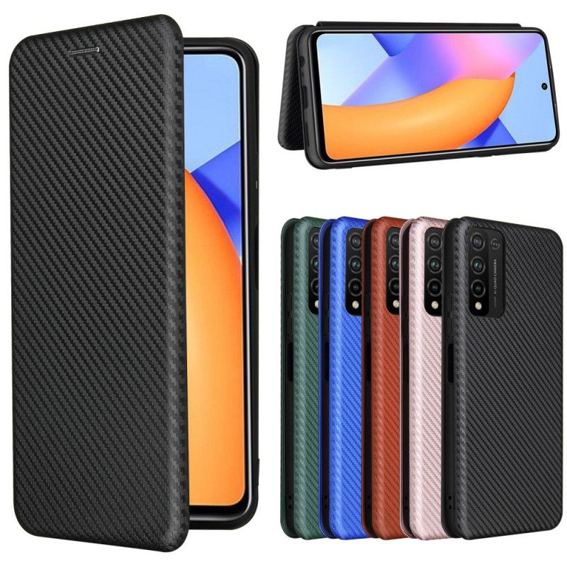 Folio Deksel Honor 10X Lite Svart Karbonfiber Anti-fall