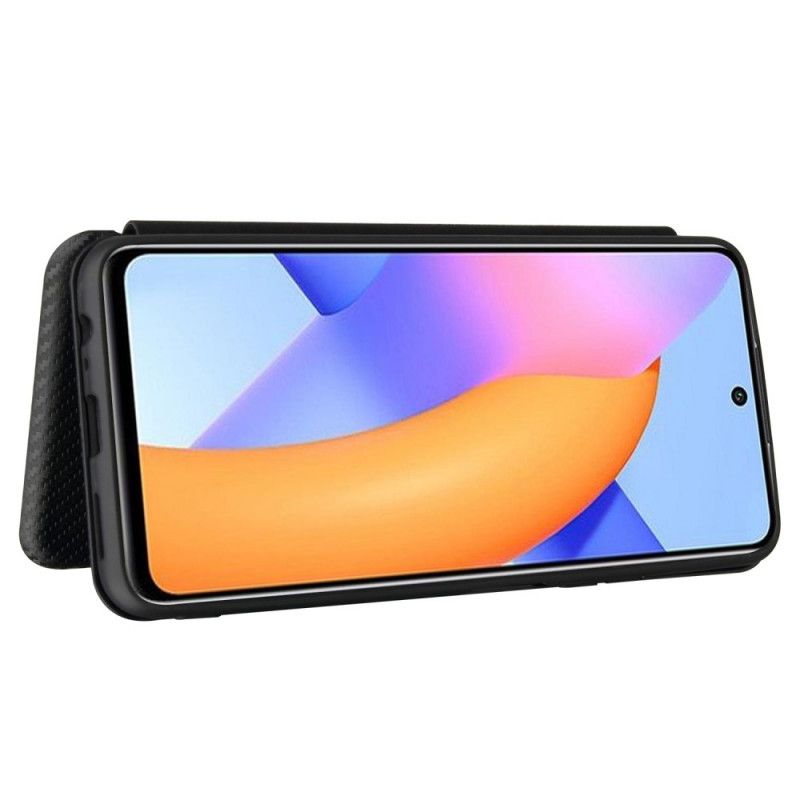 Folio Deksel Honor 10X Lite Svart Karbonfiber Anti-fall