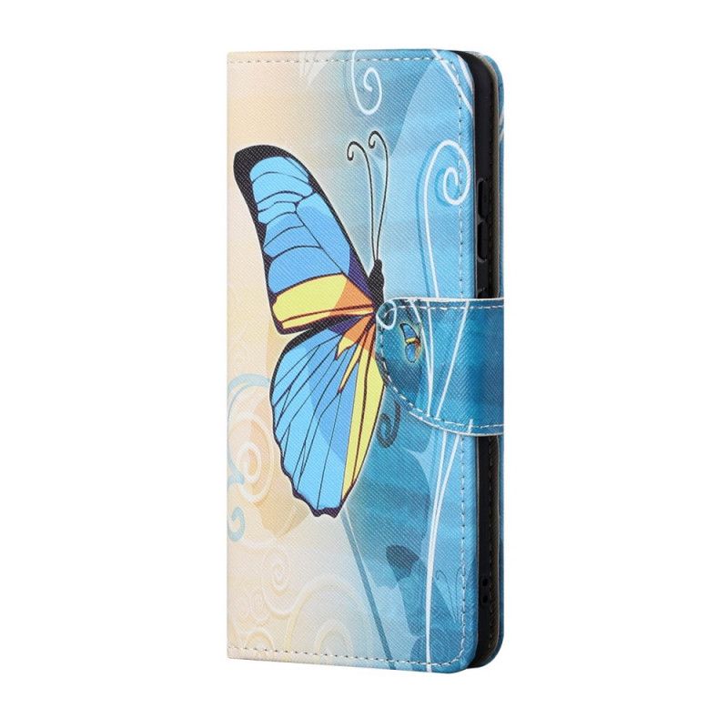 Lærdeksel Folio Deksel Honor 10X Lite Lyseblå Sommerfugler