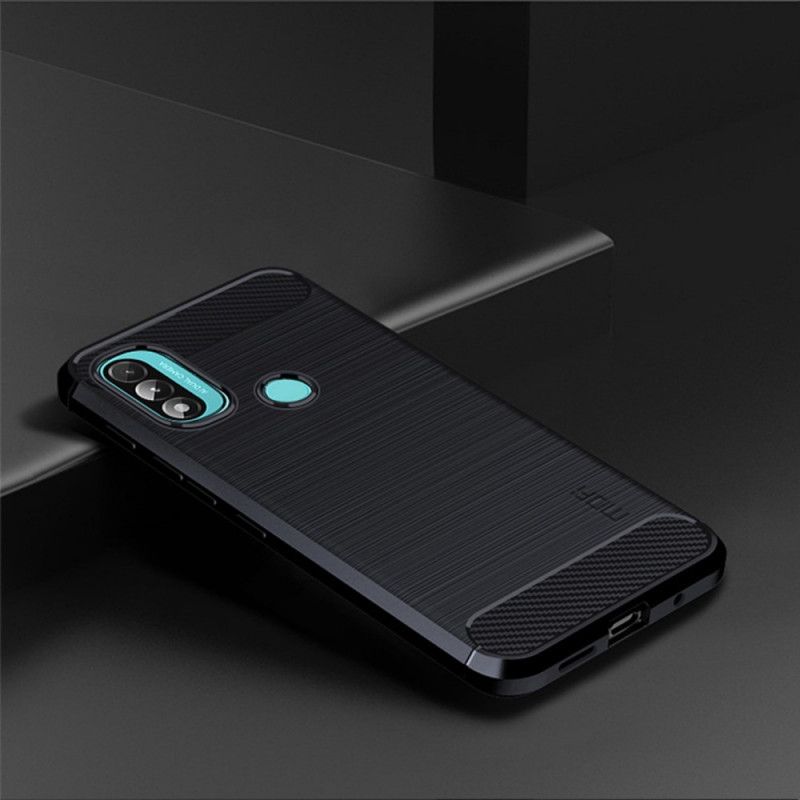 Deksel Moto E20 / E30 / E40 Mobildeksel Børstet Karbonfiber Mofi