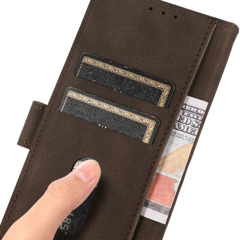 Folio Deksel Moto E20 / E30 / E40 Skinneffektmote Khazneh Beskyttelse Deksel