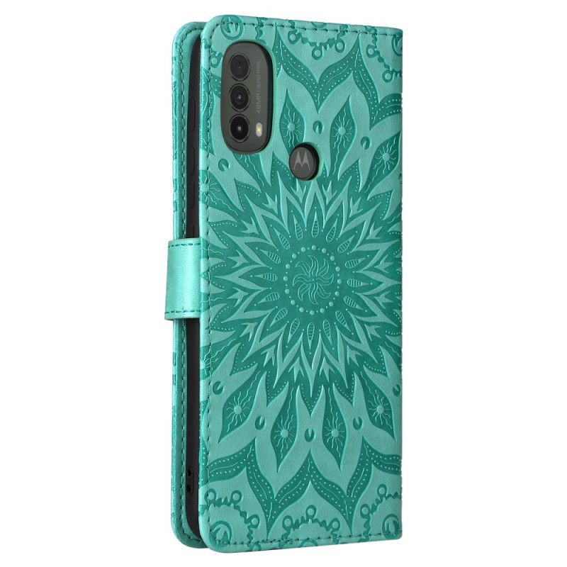 Folio Deksel Moto E20 / E30 / E40 Solblomst Beskyttelse Deksel