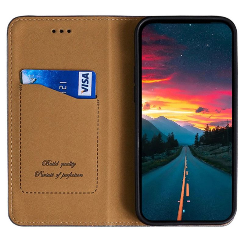 Folio Deksel Moto E20 / E30 / E40 Split Litchi-skinnsøm