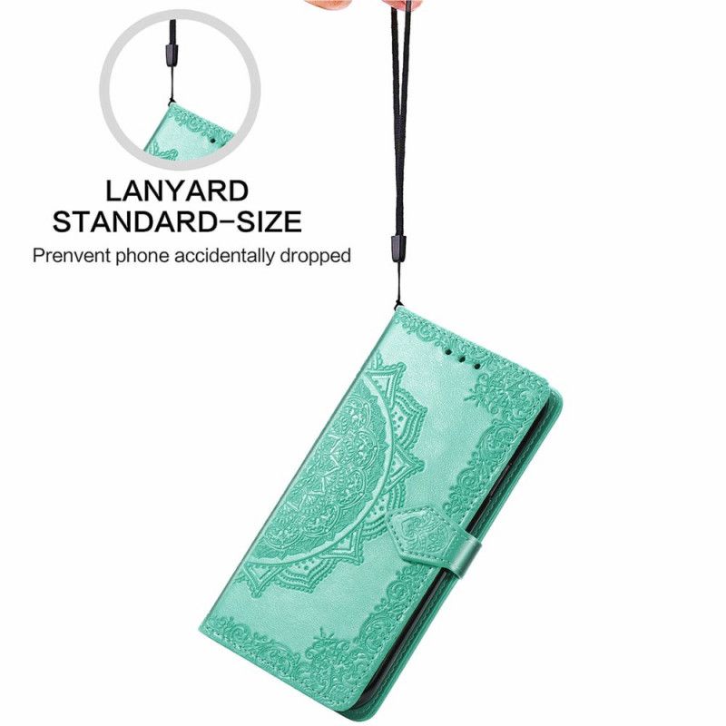 Lærdeksel Folio Deksel Moto E20 / E30 / E40 Mobildeksel Mandala Middelalder
