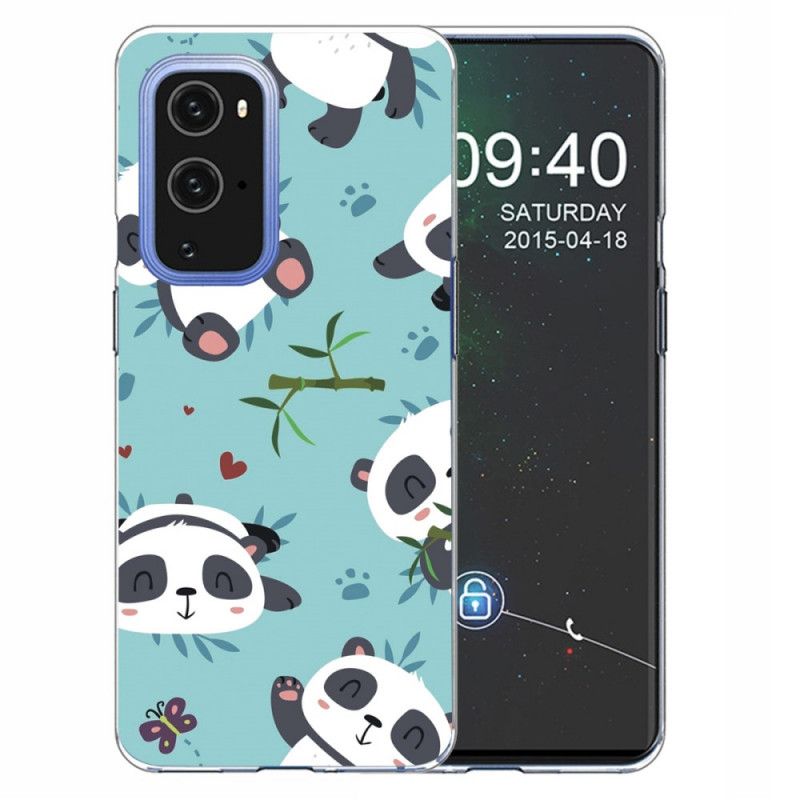 Deksel OnePlus 9 Pro Grønn Haug Med Pandaer Anti-fall