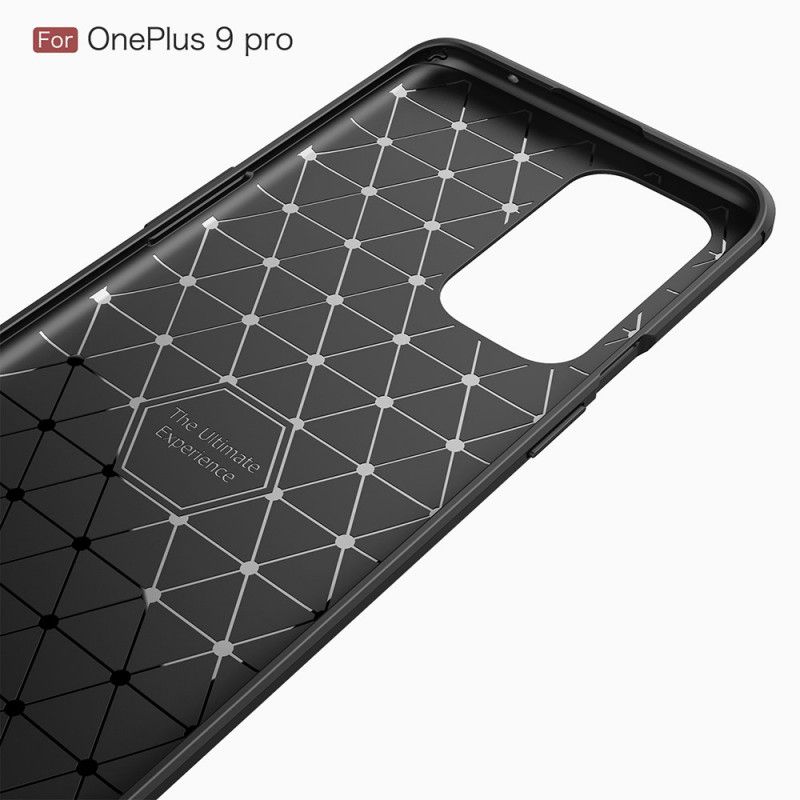 Deksel OnePlus 9 Pro Svart Børstet Karbonfiber Anti-fall