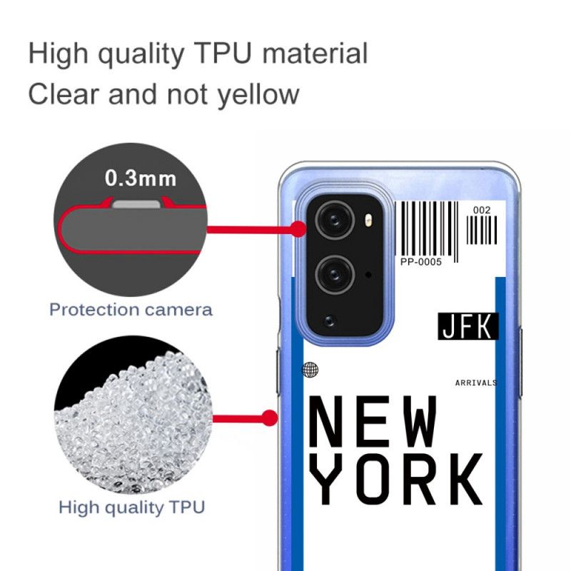 Deksel OnePlus 9 Pro Svart Ombordstigningskort Til New York