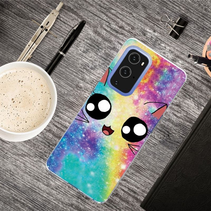 Deksel OnePlus 9 Pro Svart Tegneseriekatt