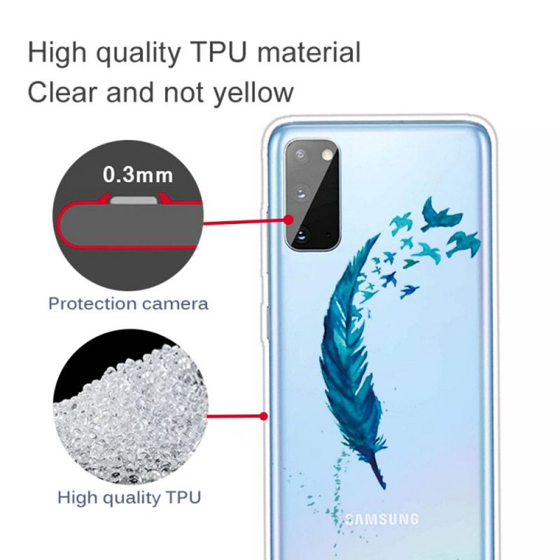 Deksel Samsung Galaxy A41 Mobildeksel Vakker Fjær