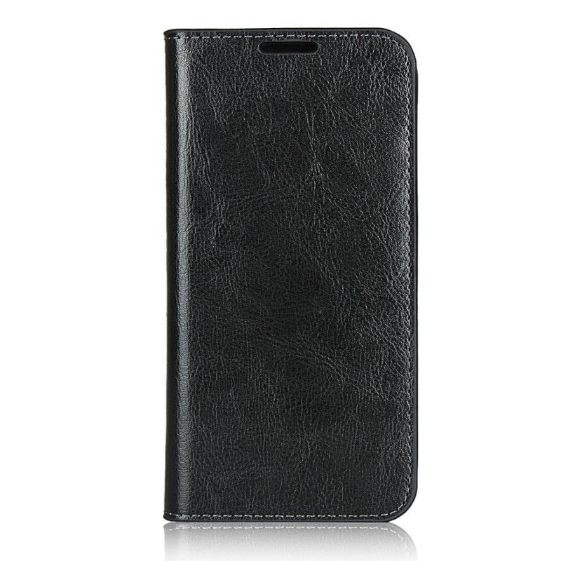 Folio Deksel for Samsung Galaxy A41 Svart Ekte Lær