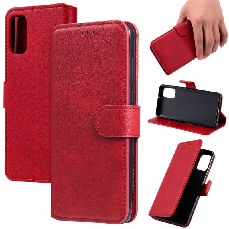 Folio Deksel for Samsung Galaxy A41 Svart Farget Skinneffekt