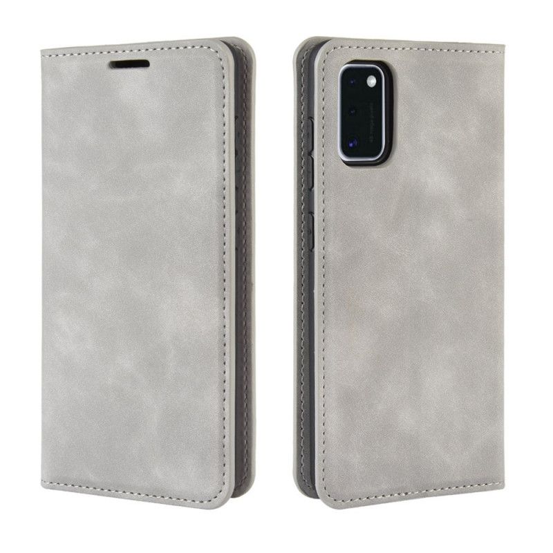 Folio Deksel for Samsung Galaxy A41 Svart Myk Skinneffekt