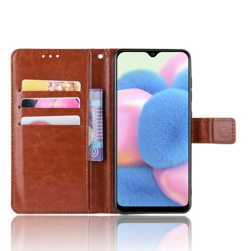 Folio Deksel Samsung Galaxy A41 Svart Prangende Kunstlær Anti-fall